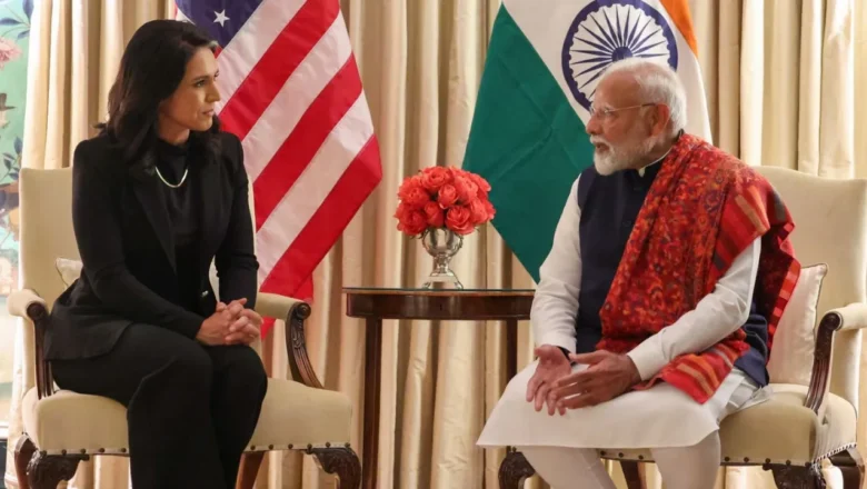 பிரதமர் மோடி அமெரிக்கா சென்று, அமெரிக்க உளவுத்துறை தலைவர் துளசி கப்பார்டை சந்தித்தார்.