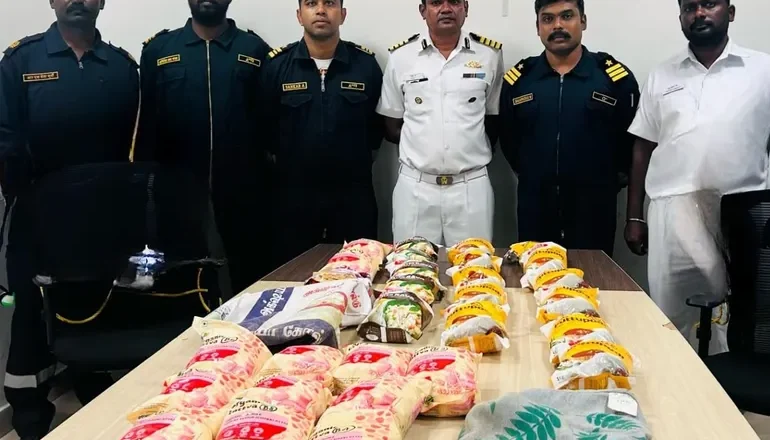 தமிழ்நாட்டிலிருந்து மாலத்தீவுக்குச் செல்லும் போதைப்பொருள் பறிமுதல் செய்யப்பட்டது.