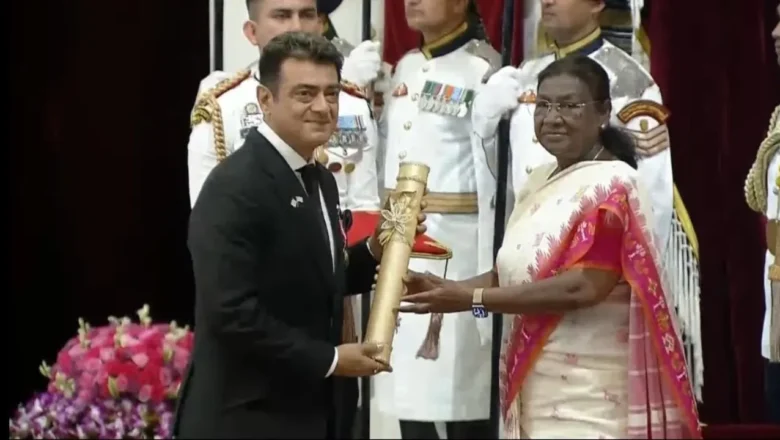 அஜித் குமார் மற்றும் சேகர் கபூர் – ஜனாதிபதி திரௌபதி முர்முவிடமிருந்து பத்ம பூஷண் விருதைப் பெற்றுக் கொண்டார்கள்!