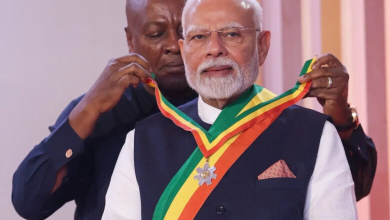 கானாவின் தேசிய விருதான ‘ஆபீசர் ஆஃப் தி ஆர்டர் ஆஃப் தி ஸ்டார்’ விருதைப் பிரதமர் மோடி பெற்றார்!